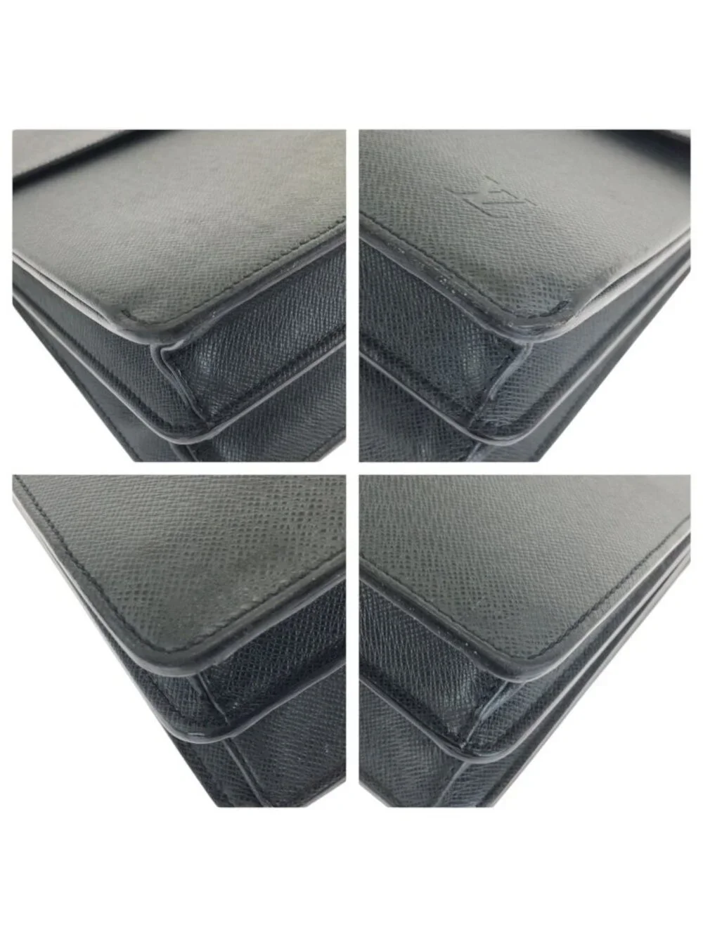 Louis Vuitton Taiga Robusto 1 Black Silver Leather Business Briefcase